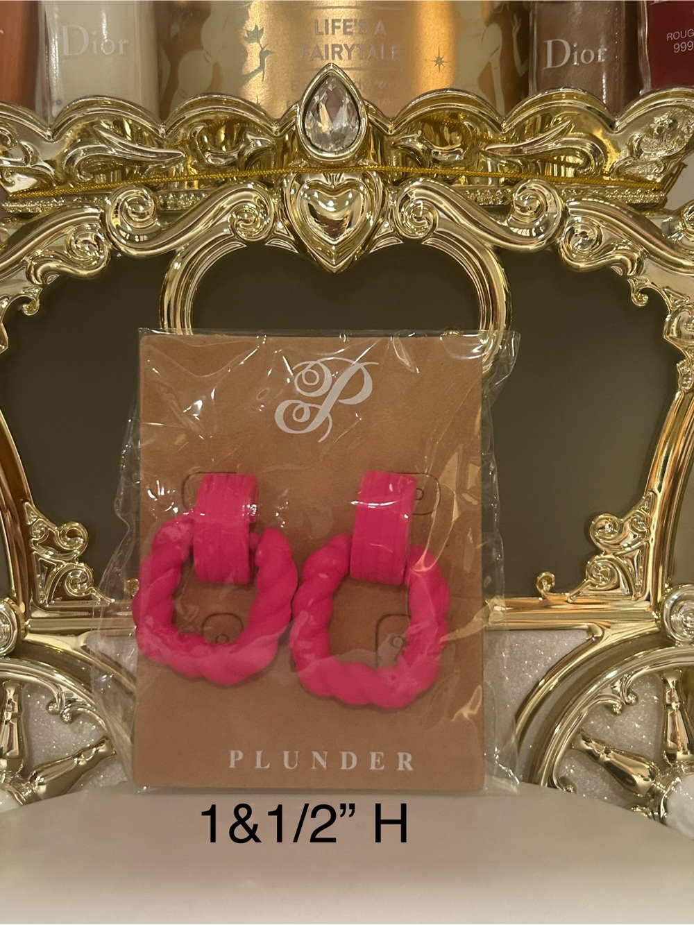 Plunder Hot Pink Braided Hoop Earrings. NWT